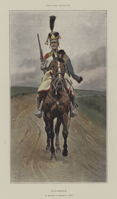 Späher, 9. Husarenregiment, 1809 von after Jean Baptiste Edouard Detaille