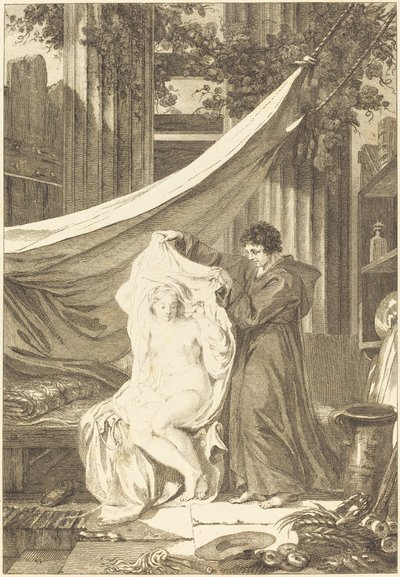 Der Einsiedler (Der Teufel in der Hölle) von after Jean Honoré Fragonard