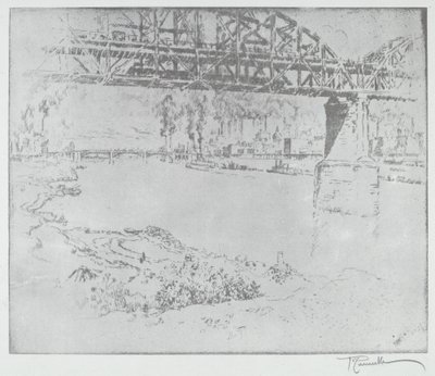 Die Stadtbrücke, St. Louis von after Joseph Pennell