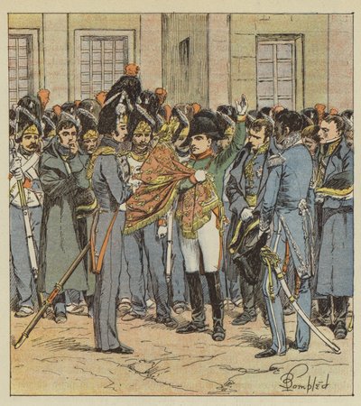 Napoleons Abschied von seiner Garde in Fontainebleau von after Louis Charles Bombled