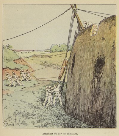 Bewaffnung des Forts von Tamatave von after Louis Charles Bombled