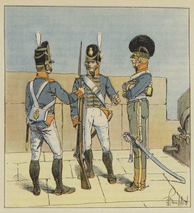 Englische Artillerie, Zu Fuß, Zu Pferd von after Louis Charles Bombled