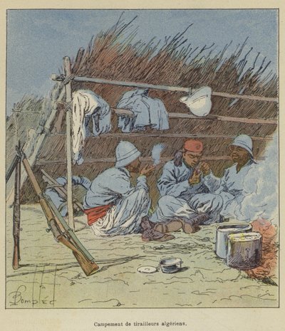 Lager der algerischen Schützen von after Louis Charles Bombled