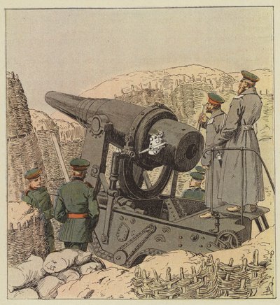 Russische Küstenkanone von 9 Zoll von after Louis Charles Bombled