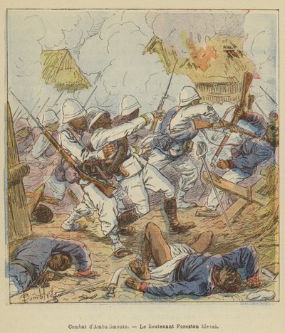 Kampf von Ambodimonto, Leutnant Foreston verwundet von after Louis Charles Bombled