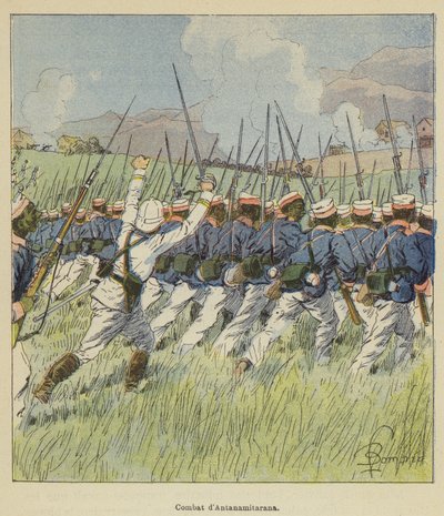 Kampf von Antanamitarana von after Louis Charles Bombled