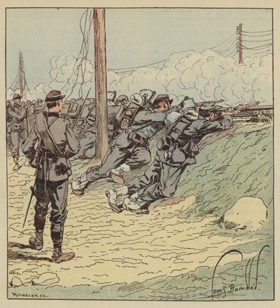 Kampf von Artenay, Das 8. Marschbataillon der Jäger entlang des Weges von after Louis Charles Bombled