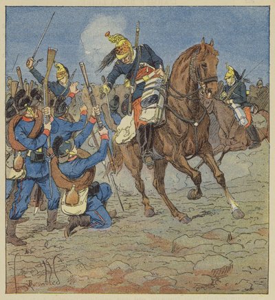 Kampf von Vallières, Unsere Dragoner greifen eine bayerische Kompanie an und nehmen sie gefangen von after Louis Charles Bombled
