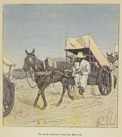 Konvoi von Kranken, evakuiert nach Marololo von after Louis Charles Bombled