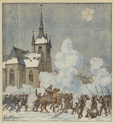 Verteidigung von Patay durch das 75. Mobiles von after Louis Charles Bombled