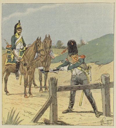 Dragoner und Dragonerpionier von after Louis Charles Bombled