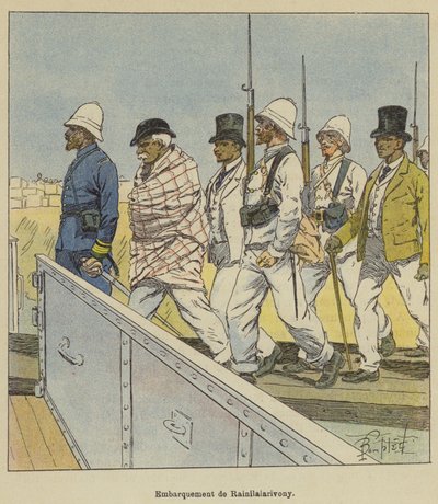 Einschiffung von Rainilaiarivony von after Louis Charles Bombled