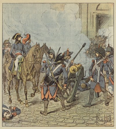 Tag des 13. Vendémiaire, Bonaparte lässt die Sektionen von Saint-Roch beschießen von after Louis Charles Bombled