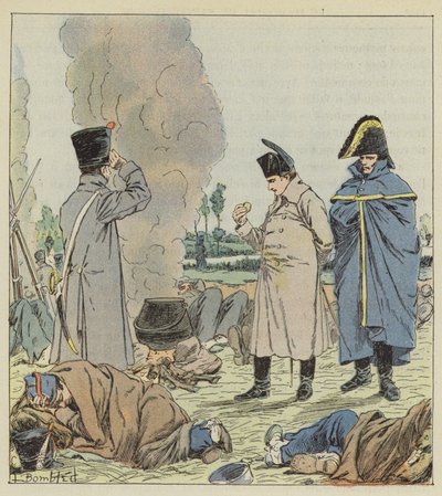 Der Kaiser im Biwak an den Ufern der Sambre von after Louis Charles Bombled