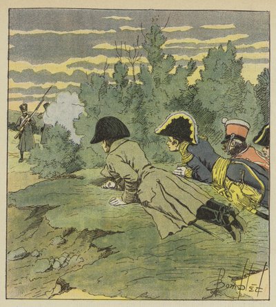 Der Kaiser in großer Gefahr in Jena von after Louis Charles Bombled