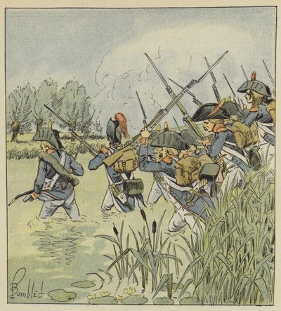 Die französische Armee überquert die Piave von after Louis Charles Bombled
