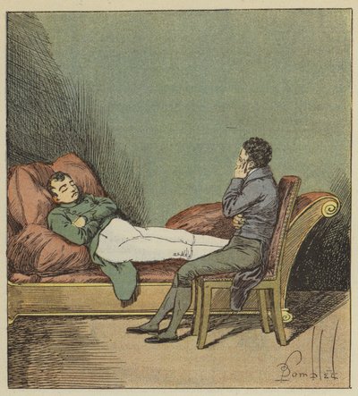 Las Cases beobachtet Napoleon beim Schlafen von after Louis Charles Bombled