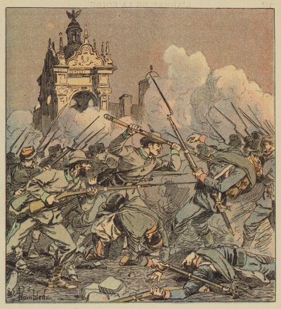 Der Nachtkampf auf dem Platz von after Louis Charles Bombled