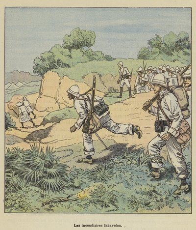 Die Brandstifter Fahavolos von after Louis Charles Bombled