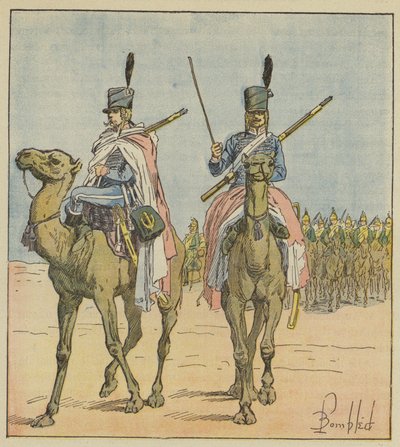 Napoleon schuf Kamelregimenter von after Louis Charles Bombled