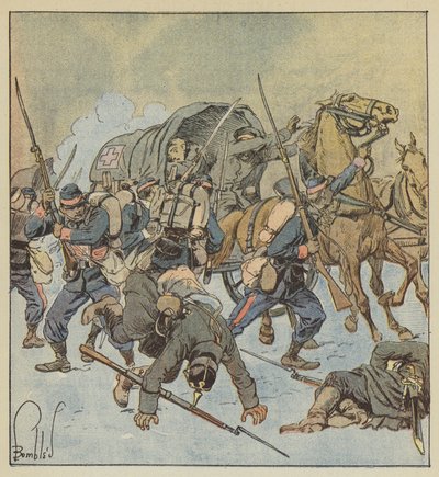 Eroberung eines preußischen Lazaretts durch eine Kompanie des 43. Marschregiments von after Louis Charles Bombled