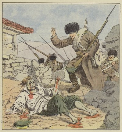 Russischer Soldat nach dem Kampf verstümmelt von after Louis Charles Bombled