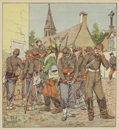 Soldaten der Loire-Armee lesen über die Kapitulation von Metz von after Louis Charles Bombled