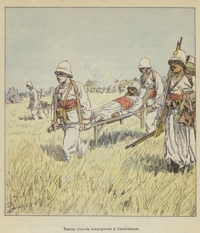 Verwundete Turcos werden ins Lazarett gebracht von after Louis Charles Bombled