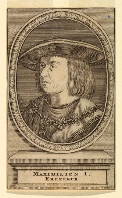 Porträt von Maximilian I. (1459-1519) von after Lucas van Leyden