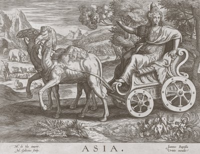 Asien aus Die vier Kontinente, veröffentlicht um 1588-89 von after Maarten de Vos