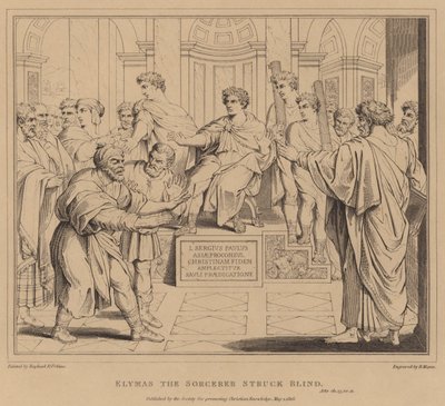 Elymas der Zauberer wird blind, Apostelgeschichte von after Raphael