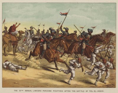 Die 13. Bengal Lancers verfolgen Flüchtlinge nach der Schlacht von Tel-El-Kebir von after Richard Simkin