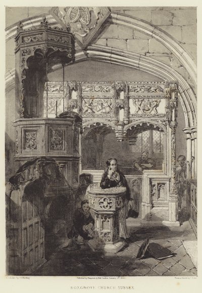 Boxgrove Kirche, Sussex von Samuel (after) Prout