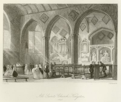 Allerheiligenkirche, Kingston, 1840 von after Thomas Allom