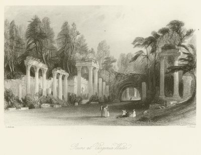 Ruinen bei Virginia Water von after Thomas Allom