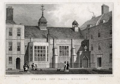 Staples Inn Hall Holborn, 1830 von Thomas Hosmer after Shepherd