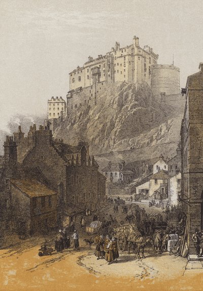 Edinburgh Castle, vom Grassmarket von after William Leighton Leitch