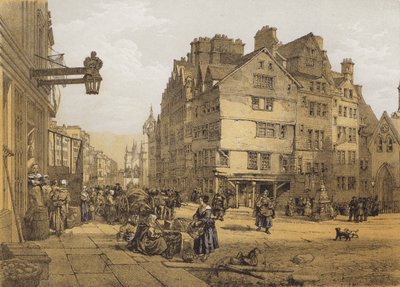 High Street vom Kopf des West Bow, Lawnmarket von after William Leighton Leitch