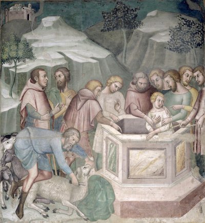 Joseph wird von seinen Brüdern in einen Brunnen geworfen von also Manfredi de Battilori Bartolo di Fredi