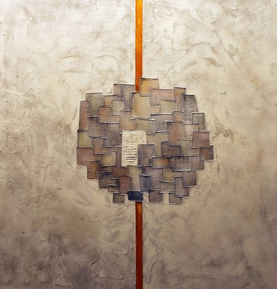 Texturiertes Goldenes Geometrisches Abstrakt von andrea de ranieri