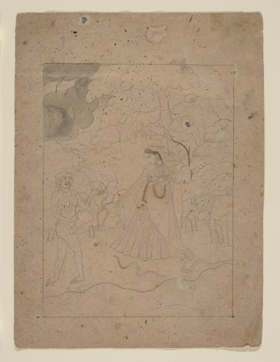Abhisarika Nayika (Heldin, die die Nacht trotzt) von anonymous 