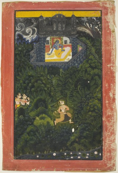 Abhisarika Nayika (Heldin, die ihrem Geliebten entgegenläuft) von anonymous 