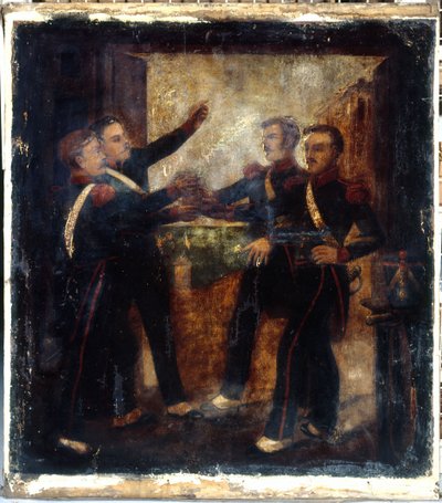 Zu den vier Sergeanten von La Rochelle. Wirtshausschild. 3, Boulevard Beaumarchais, 4. Arrondissement, Paris von anonymous 