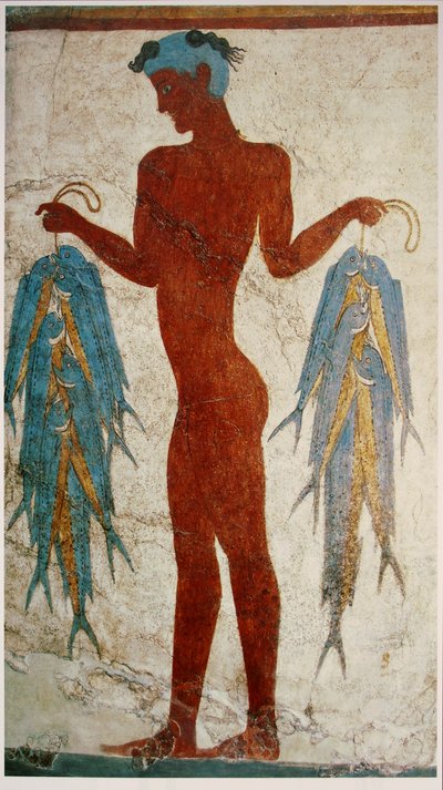 Fresko eines Fischers mit Coryphaena hippurus von anonymous 