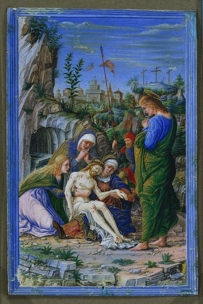 Einzelblatt aus einem Stundenbuch: Pietà von attributed to Francesco dai Libri