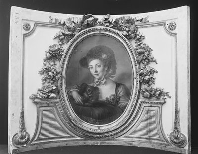 Frau mit einem Hund, eines von einem Set, 1770-90 von ca. 1775 . French Painter