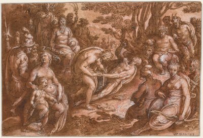 Die Häutung des Marsyas, ca. 1570-1605 von called Johannes Stradanus Jan van der