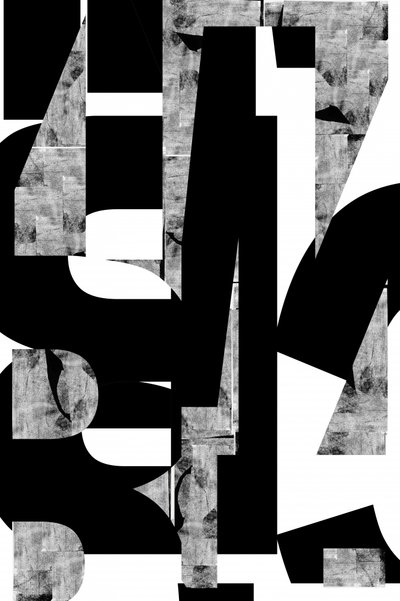 Abstrakte Monochrome Buchstabenformen von cartissi