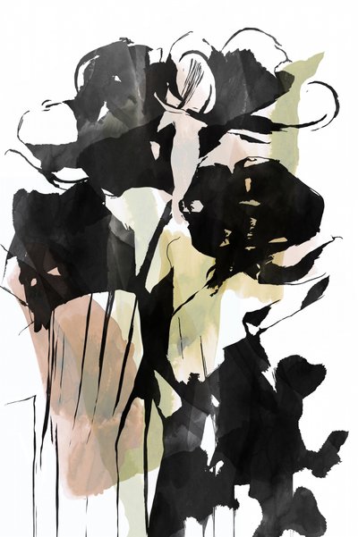 Schwarze Tintenblumen-Abstraktion von cartissi