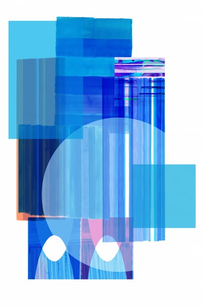 Blaue geometrische Schichten von cartissi